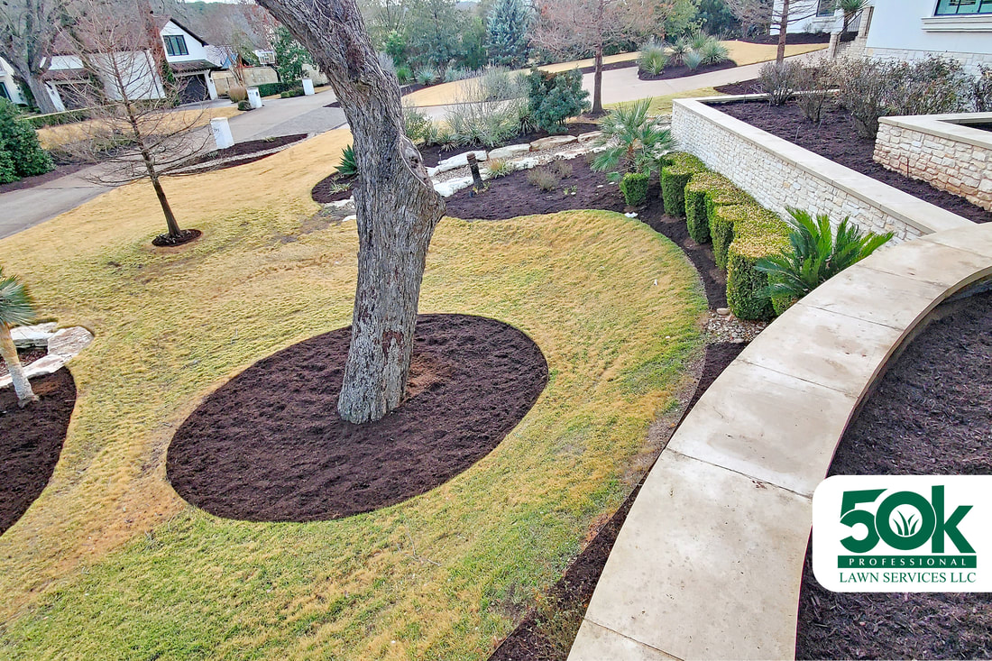 After results of high quality mulch delivery and installation service in Austin, Texas.