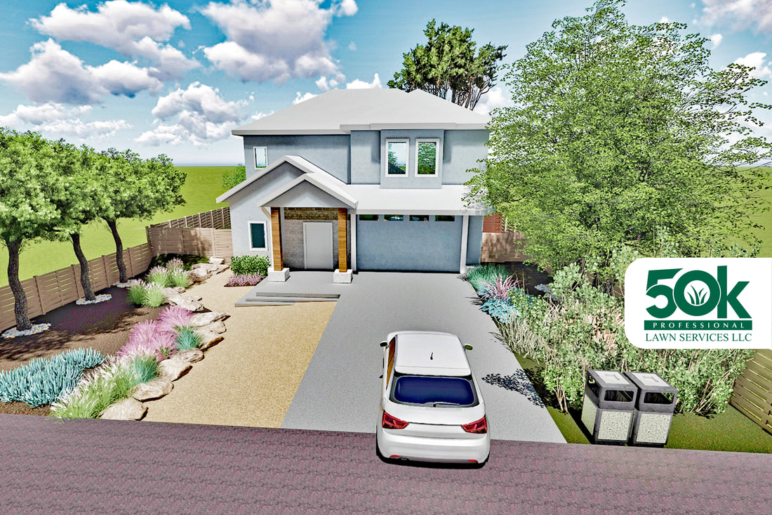 Front Landscaping Design at the Apache Shores neighborhood in west Austin.