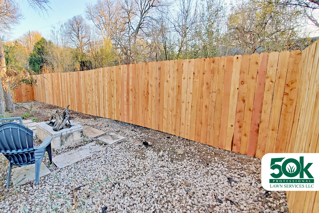 6' Cedar Picket Fence Installation in South Austin, Texas