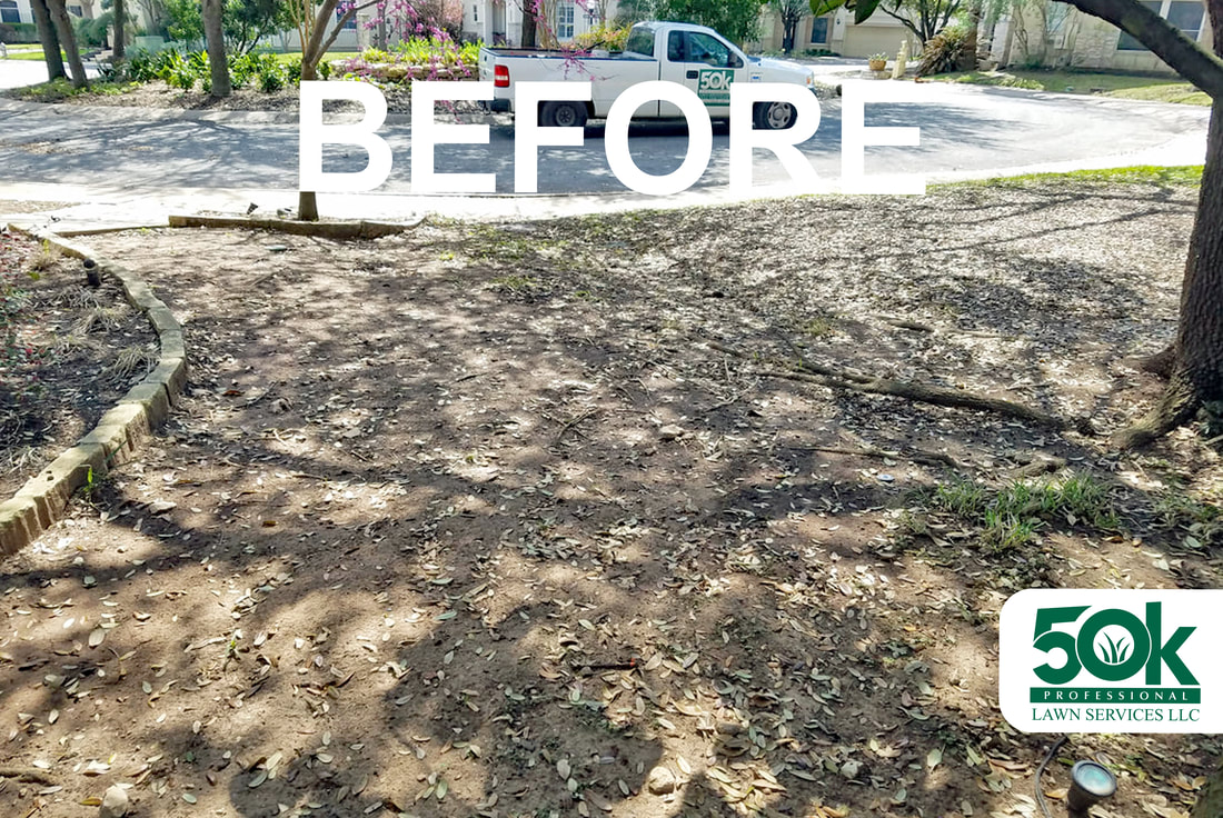 Before Flagstone and Gravel Installation at the Brookdale Gaines Ranch neighborhood in southwest Austin.